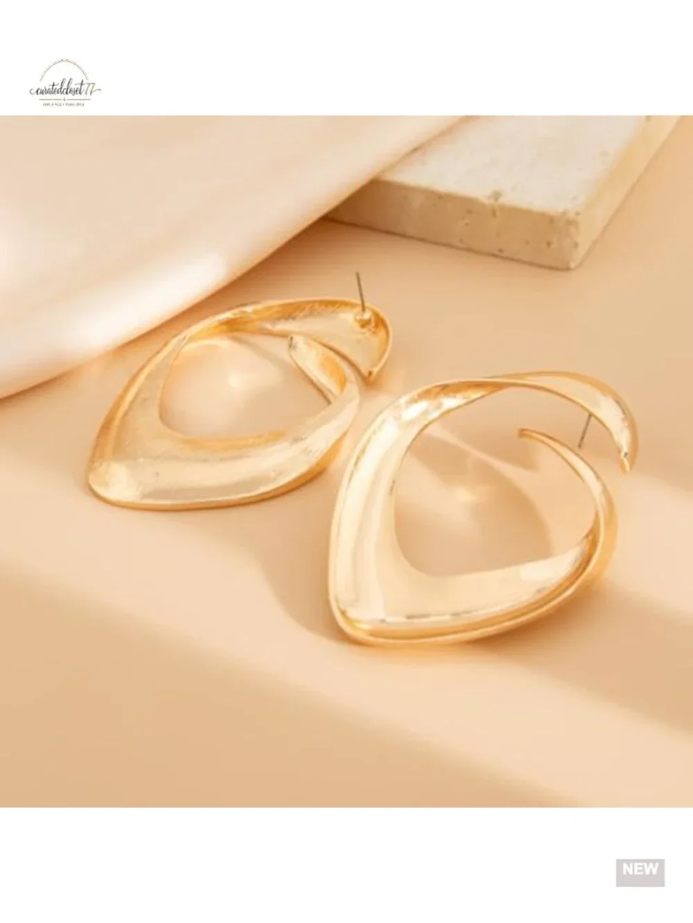 Chunky Hoop Earrings Large Irregular Geometric Spiral Statement Jewelry